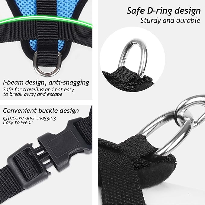 Shudyear Cat Harness and Leash, Adjustable Soft Mesh, Anti-Escape, Reflective - Image 5