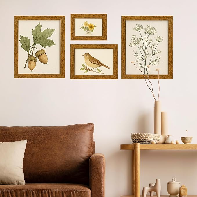 puthiac 5x7 Rustic Farmhouse Picture Frame, Honey Oak, 1 Pack | Distressed MDF - Image 8