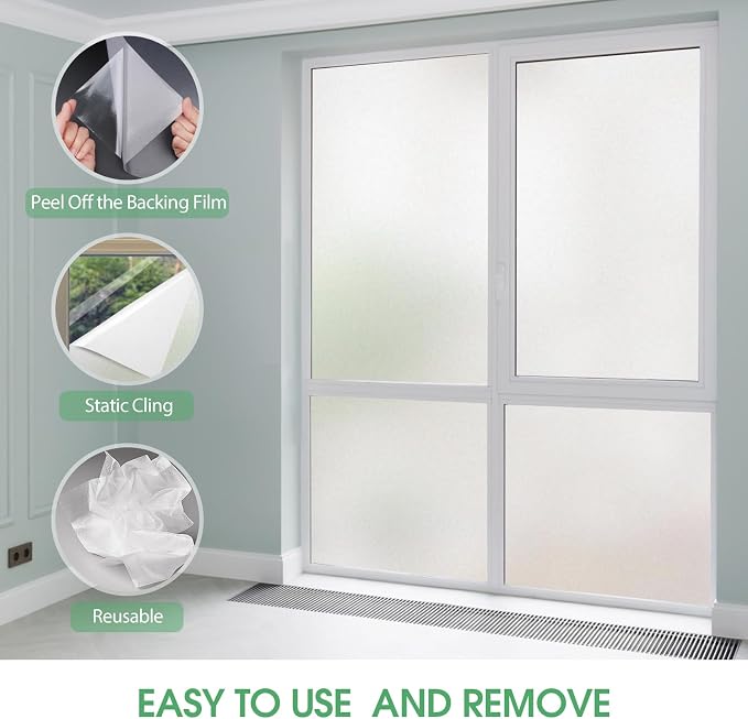 STATINT Privacy Window Film Frosted Glass Heat Control Sun Blocking UV - Image 4