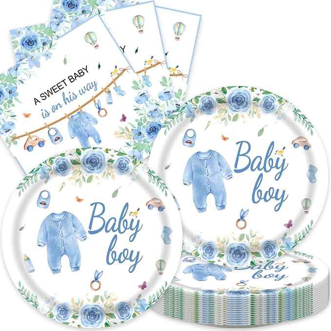 40Pcs Blue A Sweet Baby Birthday Party Decorations by Unknown