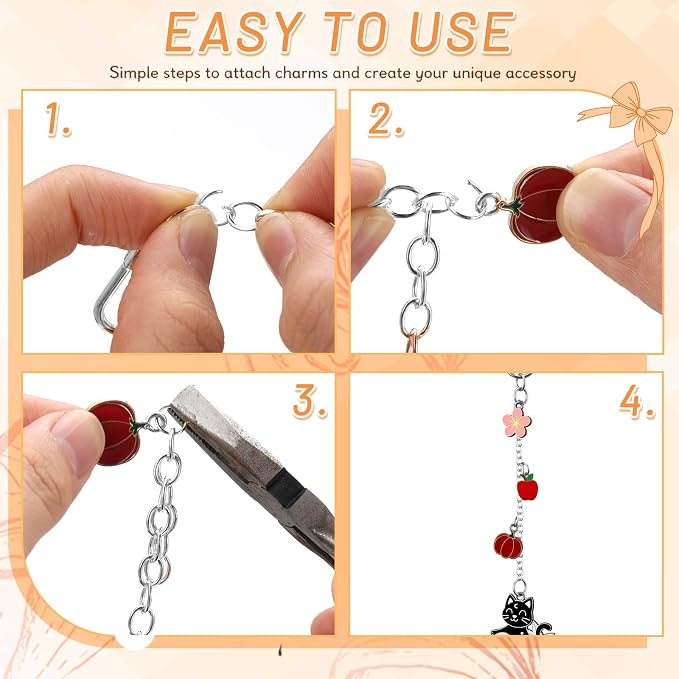 Liliaafar 48 Set Keychain Making Kit Gold Silver Metal Keychain Clips - Image 6