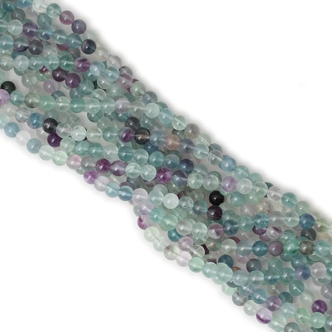 60PCS 6mm Natural Colorful Fluorite Gemstone Round Loose Beads - Image 4