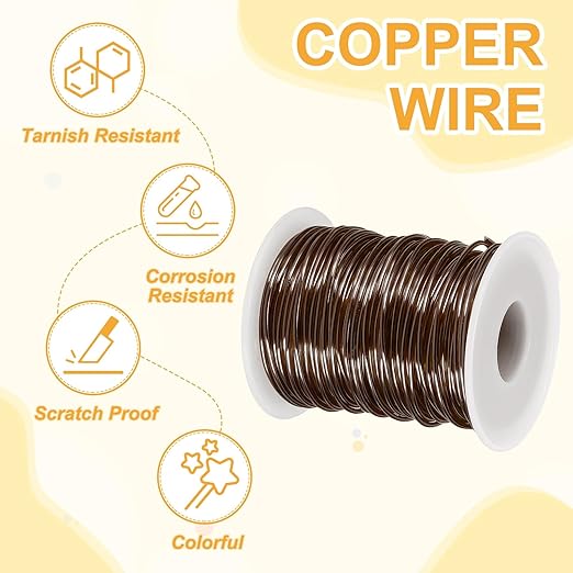 uxcell 16 Gauge / 1.5mm Anodized Aluminum Wire for Jewelry Craft Making, 102 Feet Bendable Flexible Wire for DIY Home Decor Gardening Sculpture, Bronze