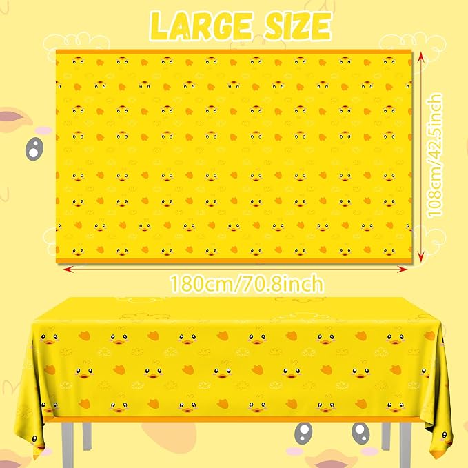 3pcs Yellow Duckie Table Cover, Waterproof & Easy to Clean, 70.8x42.5 inches - Image 6