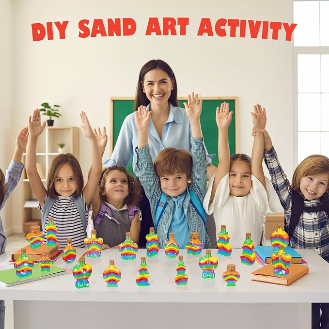 Bokon 100 Pcs Plastic Sand Art Bottles Bulk Sand Art Containers - Image 6