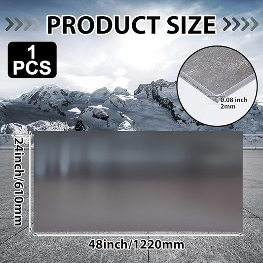 Hicarer 24 x 48 Inch A36 Carbon Steel Sheet 0.08" Thickness Length 14 Gauge Hot Rolled Steel Plate for Automotive Sheet Metal, Furniture or Industrial, Unpolished (Mill) Finish