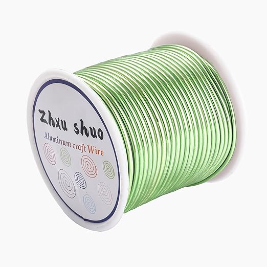 12 Gauge(2mm) Aluminum Wire 35 Yards Anodized Metal Wire for Bonsai Armature Crafting Sculpting Jewelry Craft Making Beading Floral (Light Green, 12 Gauge)
