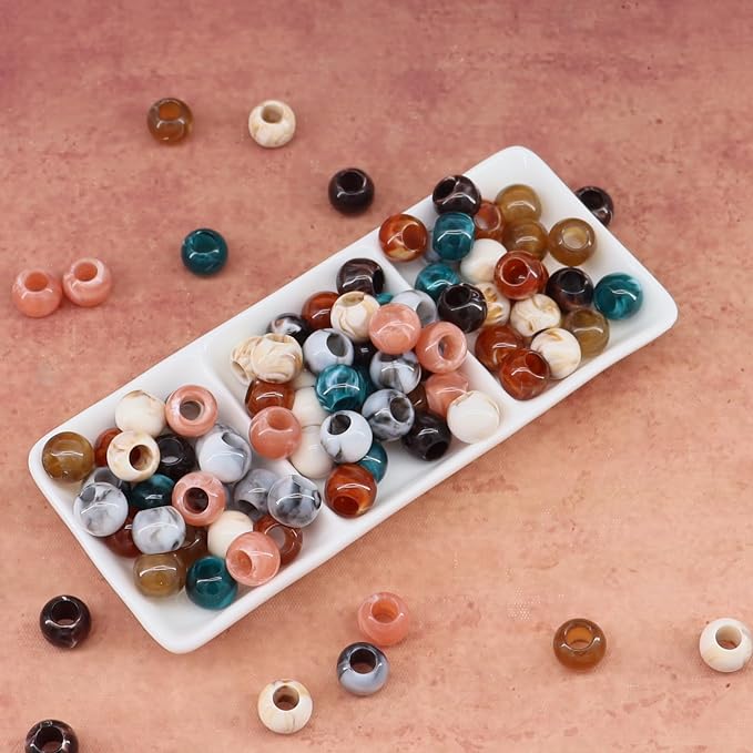 160pcs 12mm Acrylic Mix Color Large Hole Round Beads - Image 5