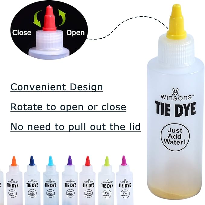 WINSONS Tie Dye Kit, 8 Colours Non Toxic Permanent Fabric Dye Art Set - Image 6