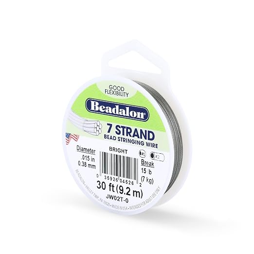 Beadalon 7-Strand Stainless Steel Beading Wire, Flexible & Durable Wire by Beadalon