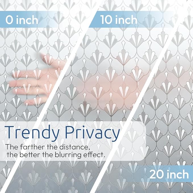 rabbitgoo Privacy Window Film Frosted Glass, 23.6" x 118.1" | Sun Blocking Non - Image 2