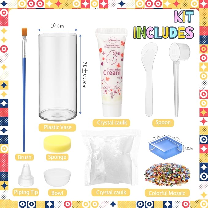 LemonRoad 2 Set DIY Mosaic Vase Kit Gifts - Image 2