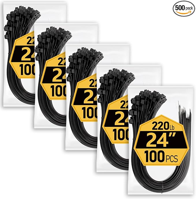 Large Zip Ties Heavy Duty 24 inch, 220 lb Tensile Strength by ANOSON
