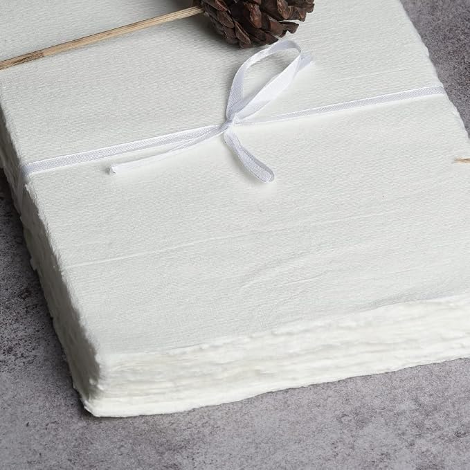 LEATHER VILLAGE Handmade Rough Textured Watercolor Paper 12.5x16.5 in White | - Image 7