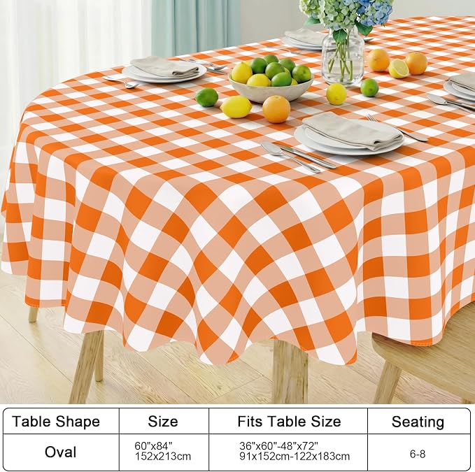 Smiry Oval Table Cloth, Waterproof Vinyl Tablecloths - Image 6