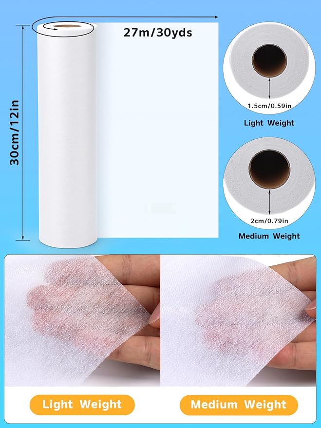 White Medium Weight Fusible Interfacing - Image 2