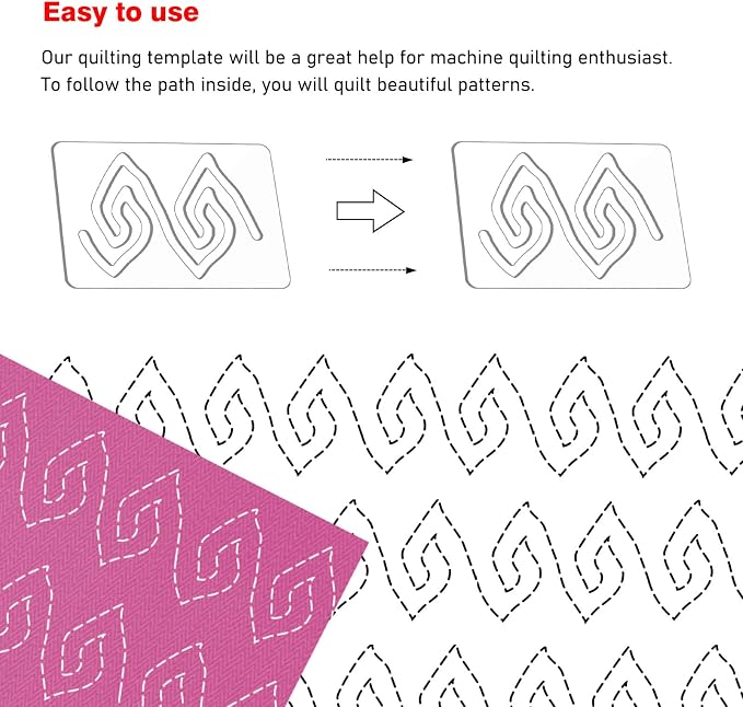 Kapyoo 3Pcs Freemotion Quilting Rulers and Templates Set Quilting Templates - Image 2