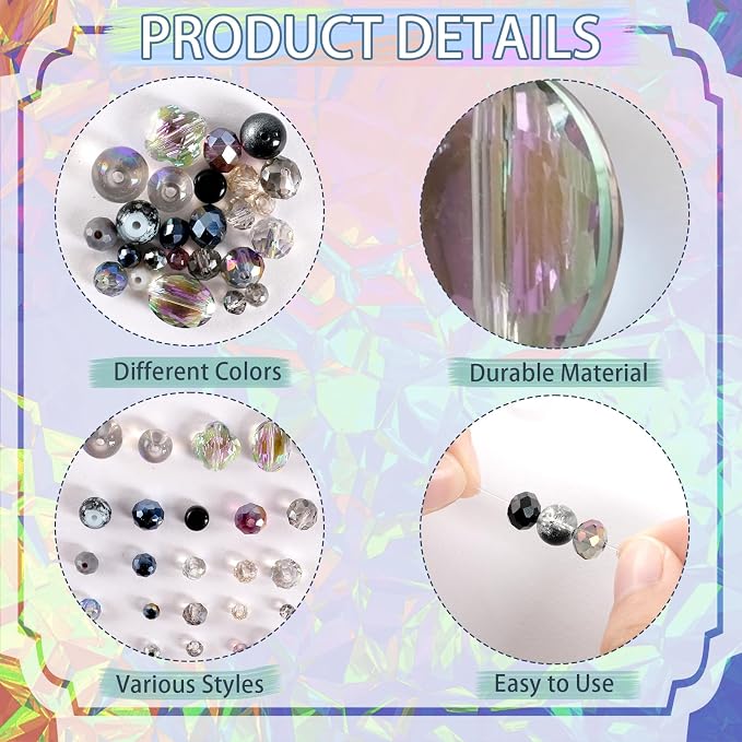 636pcs Glass Beads for Jewelry Making - Image 3