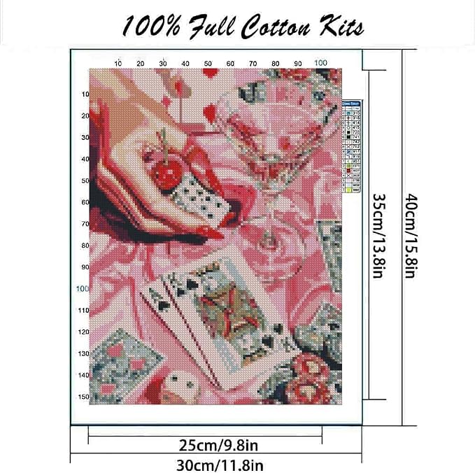 Poker Cross Stitch Kits, Embroidery Starter Kit - Image 2