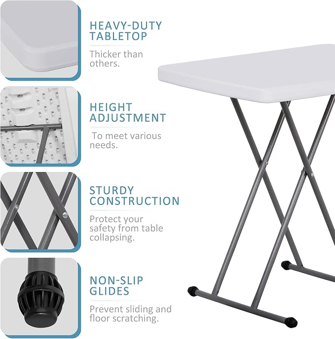 SUPER DEAL 2.5 Foot Plastic Folding Table, Indoor Outdoor Portable Heavy Duty - Image 5