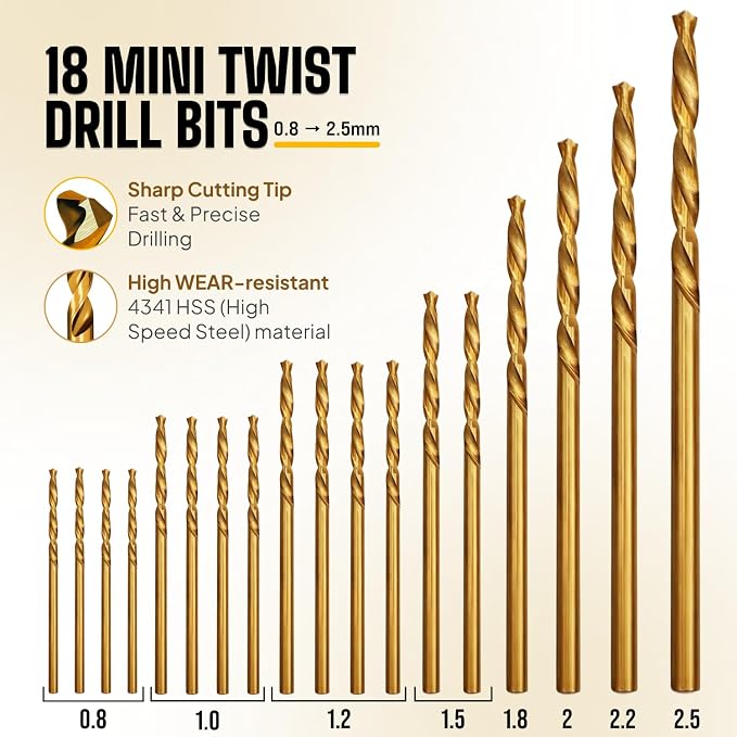Precision Pin Vise Hand Drill Set, 28 Micro Drill Bits - Image 4