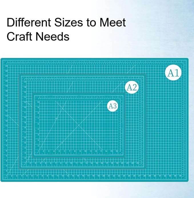 18"x24" Self Healing Cutting Mat, Sewing Mat for Crafts, Double Sided 5-Ply Table Cutting Board for Fabric Quilting Leather Modeling Hobby Project, Turquoise