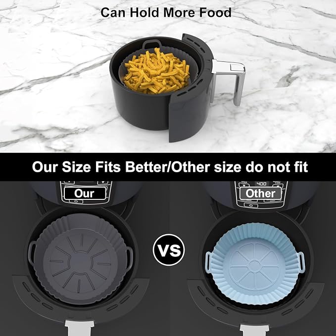 Round Silicone Air Fryer Liners 3Pack, Ninja AF101 & AF161 Silicone Liners - Image 4