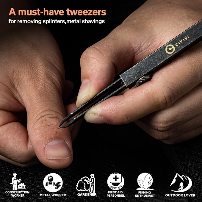 CIVIVI Precision Tweezers, Retractable Sharp Pointed Splinter Removal Tool | - Image 2