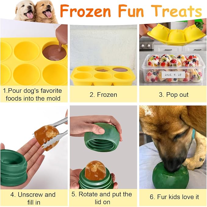 BABORUI Popsicles Molds Kit for Woof Pupsicle Large 25-75lbs, 12 Cavities - Image 5