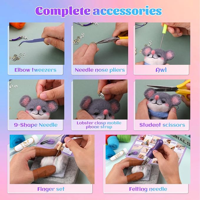 Mayboos Needle Felting Kit, 50 Colors Wool Roving Set - Image 5