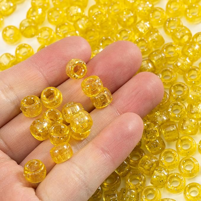 Gxueshan 1000 Pcs Acrylic Plastic White Pony Beads 6x9mm Bulk Kandi Beads - Image 3