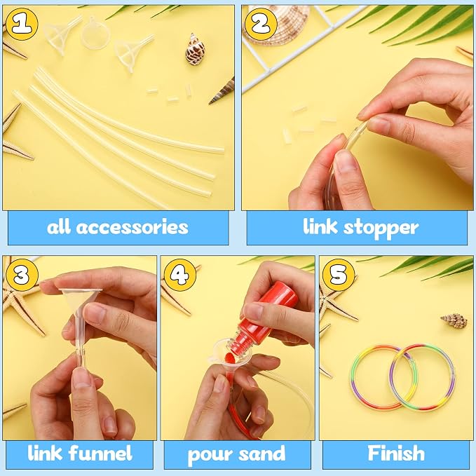 Libima 53 Pcs Sand Art Kits Include 48 Clear Hollow Plastic Bracelet - Image 3