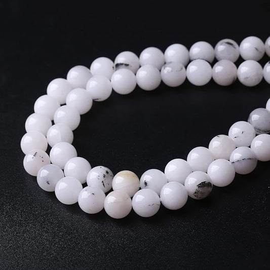 90PCS 4MM Black Rutilated Quartz Beads Round Loose Stone Beads for Jewelry Making DIY Energy Stone Healing Power Bracelet 15"
