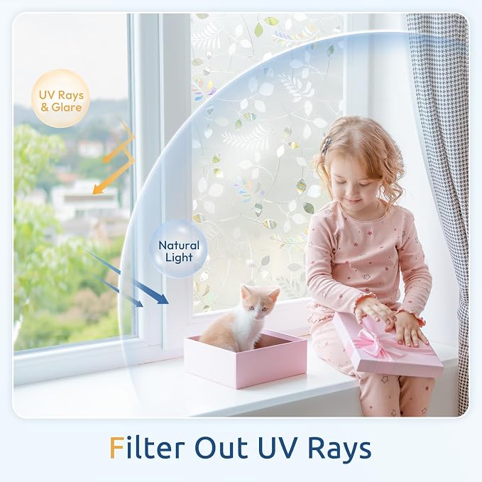 rabbitgoo Window Privacy Film, Frosted Glass Window Film, 29.5" x 78.7" | 3D - Image 7