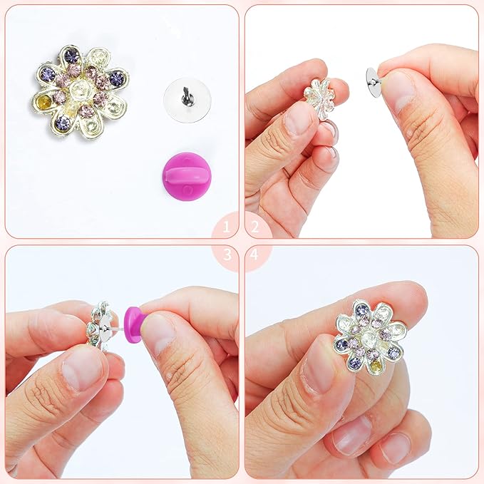 400pcs PVC Rubber Pin Backs Heliltd Butterfly Clutch Pins Tie Tacks Blank Pins for Uniform Badges Backing Holder Clasp Lapel Pin Enamel Pins(200 Sets)