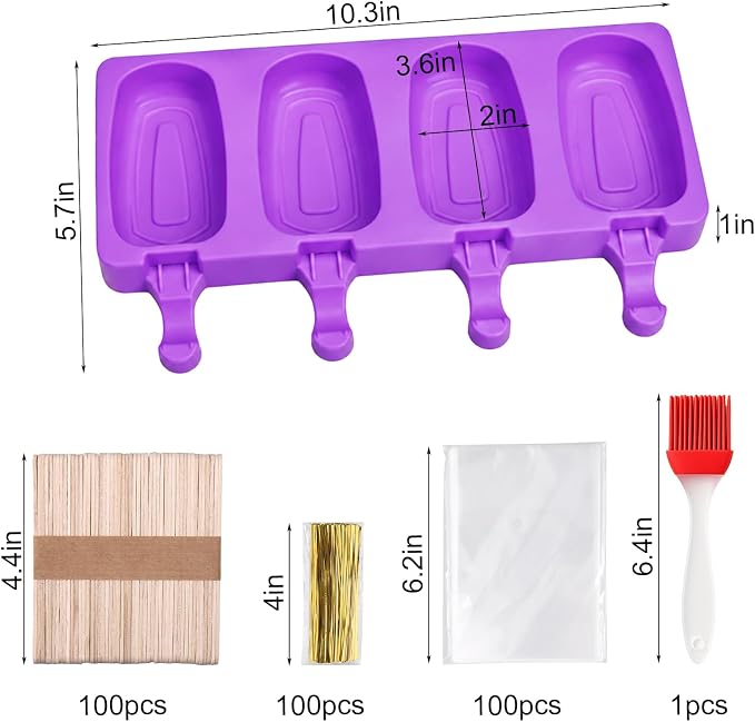 Mity rain 2 Pack Cake Pop Molds Silicone, 8 Cavity Reusable Cakesicle Molds | - Image 2