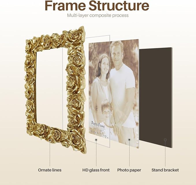 Cuspin 8x10 Picture Frame Vintage, Antique Picture Frames - Image 7