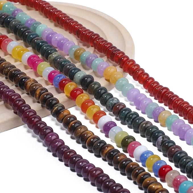 Songxi 5x8mm Natural Indian Agate Stone Rondelle Beads, Gemstone - Image 5