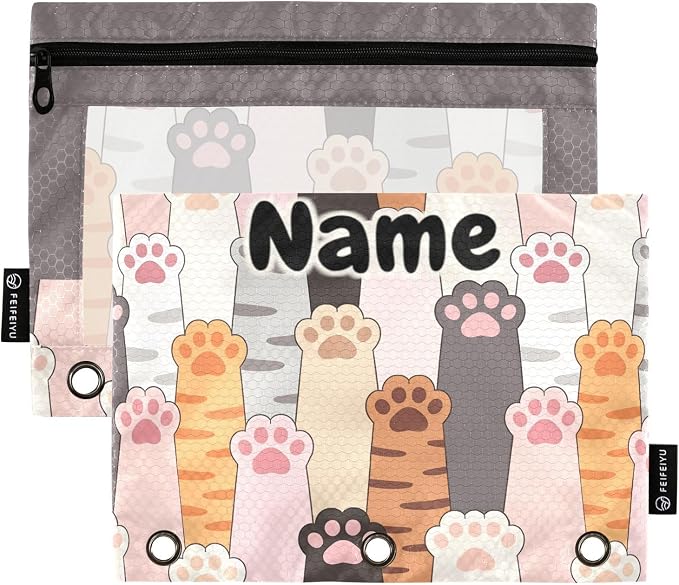 Custom Cat Paw Prints Pencil Pouch by BOENLE-WELCOMEYOURCOMING
