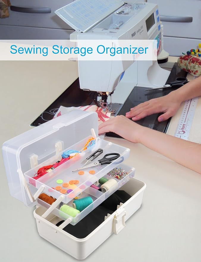 3 Layer Multipurpose Storage Box White Tackle Box Organizer - Image 6