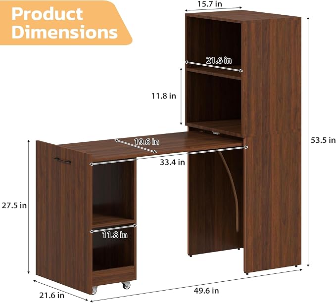 Zevemomo Folding Desk, Convertible Table - Image 2
