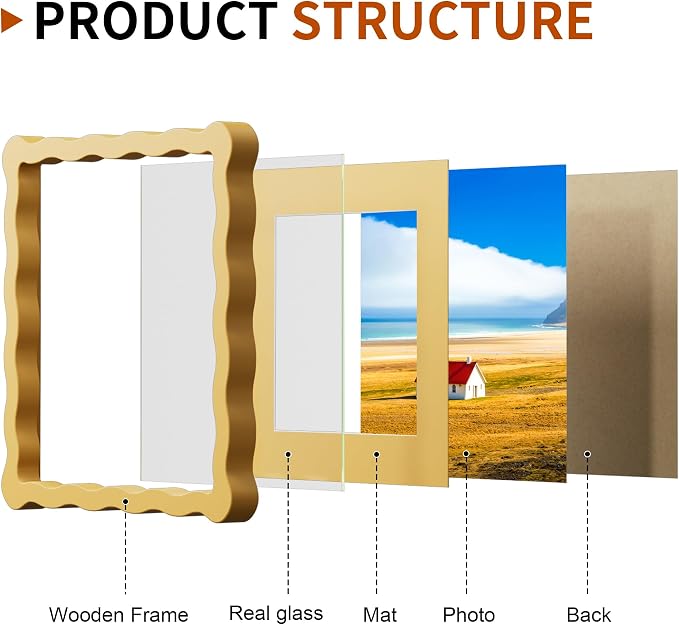 8X8 Wavy Picture Frame With Mat - Image 4