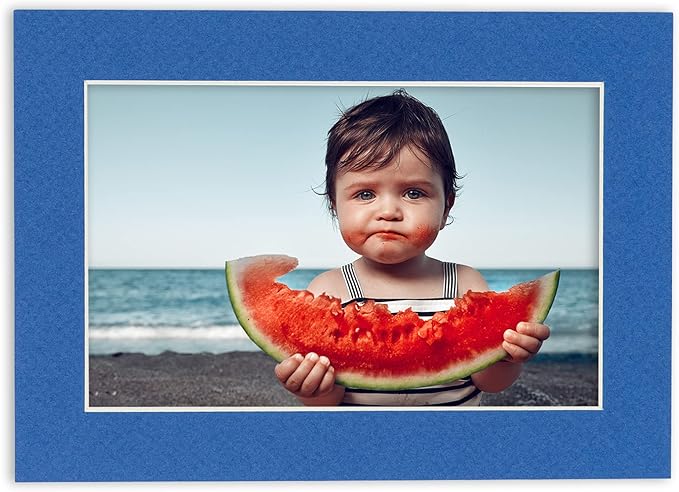 11x14 Mat for 8.5x11 Photo - Precut Royal Blue Picture Matboard for Frames 11 x 14 Inches - Bevel Cut to Display Art 8.5 x 11 Inches - Acid Free Pack of 100 MATS with Backing Boards & Clear Bags