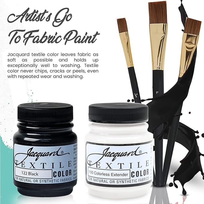 Jacquard Textile Paint 2.25 Oz Black & White Fabric Paint set - Image 2