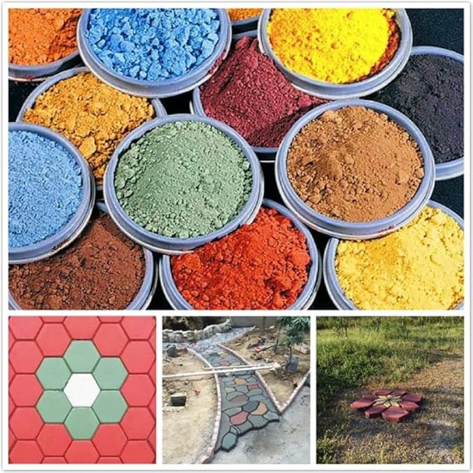 GOODTAKE Concrete Pigment Powder, Red Iron Oxide Cement Dye Color for Pastel Tile Paint, Mortar, Grout (Red, 12 oz)