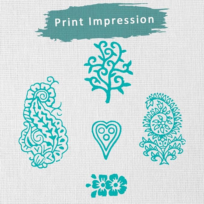 Floral Design Wooden Stamp Block for Printing - Handcarved Printing Stamps for Scrapbooking/Fabric Textile/Clay/Pottery Craft/Tattoo (Set of 5) Hashcart®
