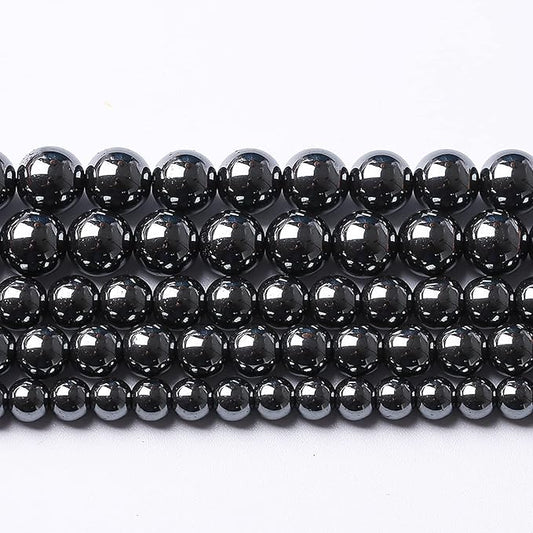 71pcs 6mm AAA Black Hematite Beads Natural Stone Gemstone Round Loose Beads for Jewelry Making DIY Bracelets Necklace Earrings