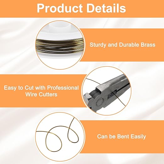 HARFINGTON 10ft Jewelry Wire, 22 Gauge (0.7mm) Brass Craft Soft Metal Tarnish Resistant Copper Beading Wire for Jewelry Making Supplies Crafting, Ancient Blue