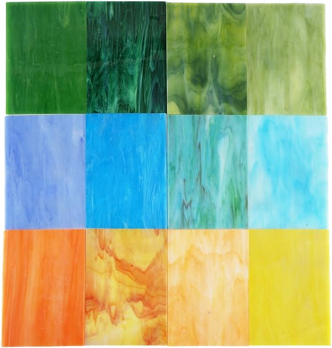 Lanyani Variety Stained Glass Sheets Pack, 4 x 6 inch Large Cathedral Glass - Image 7