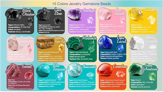 600pcs 15 Colors 6mm Natural Stone Beads Crystals - Image 6